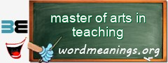 WordMeaning blackboard for master of arts in teaching